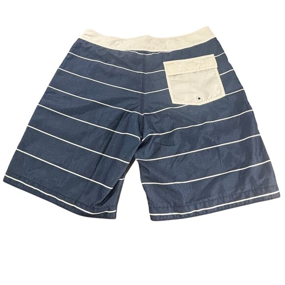 Old Navy Mens Blue & White Striped Swim Trunks - Picture 2 of 9